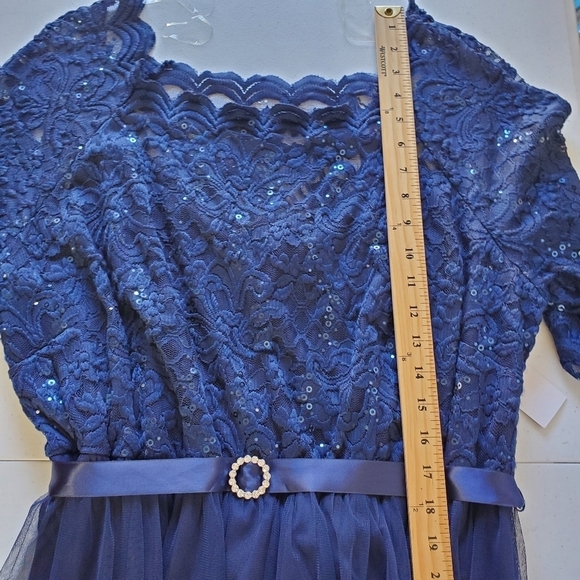 Candalite Women's Sequin Lace Maxi Dress Size 3X Lined Mesh Formal Gown NEW - Picture 12 of 16